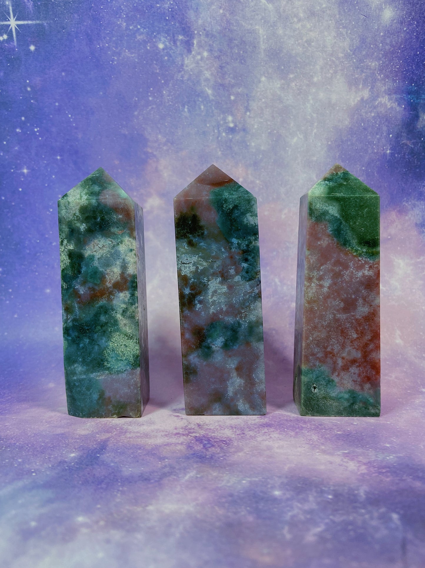 Purple Moss Agate Tower