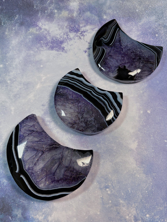 Purple and Black Agate Moon