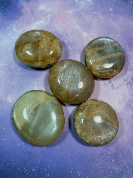 Peach Moonstone Palm Stones