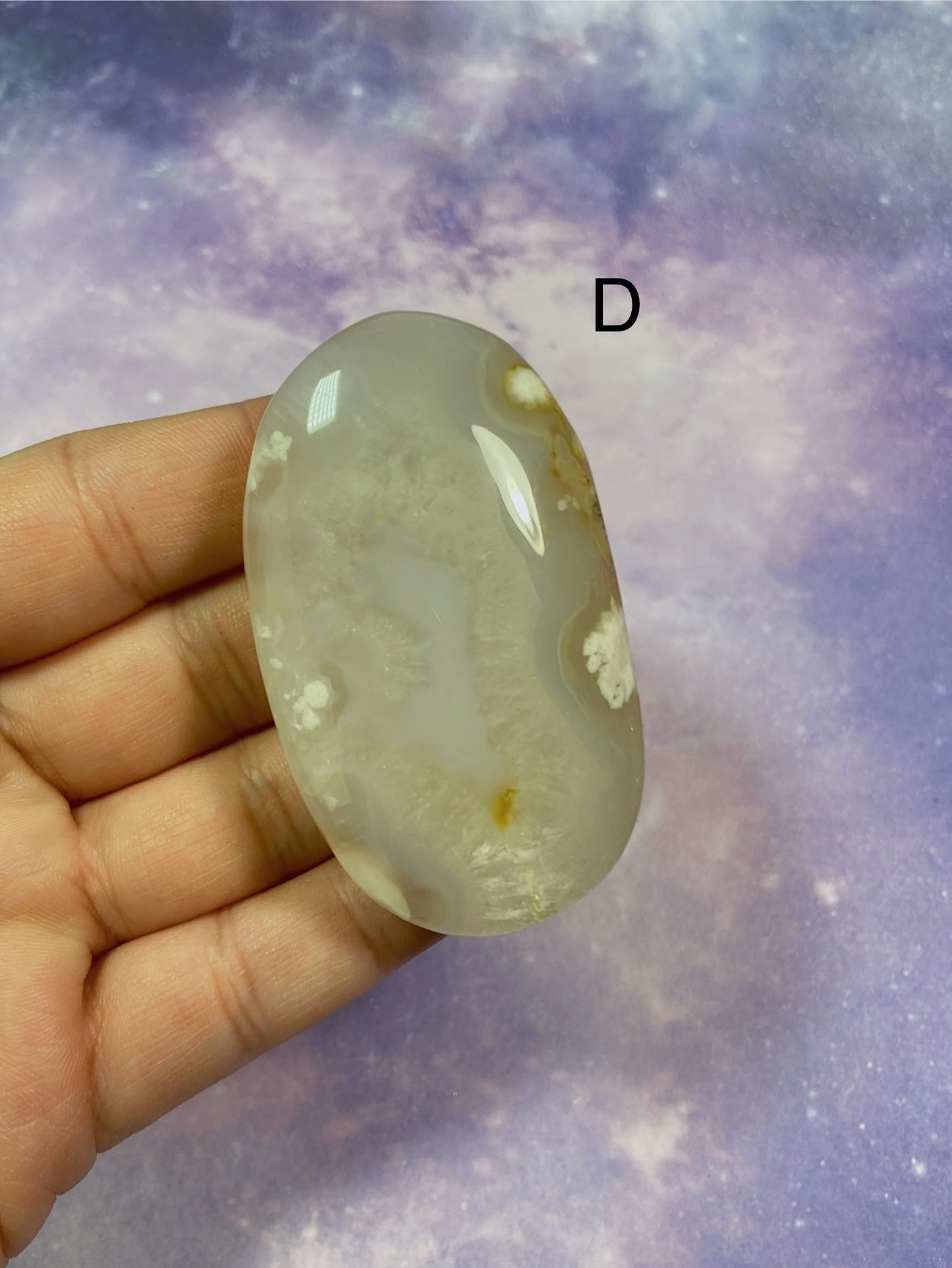 Flower Agate Palm Stones