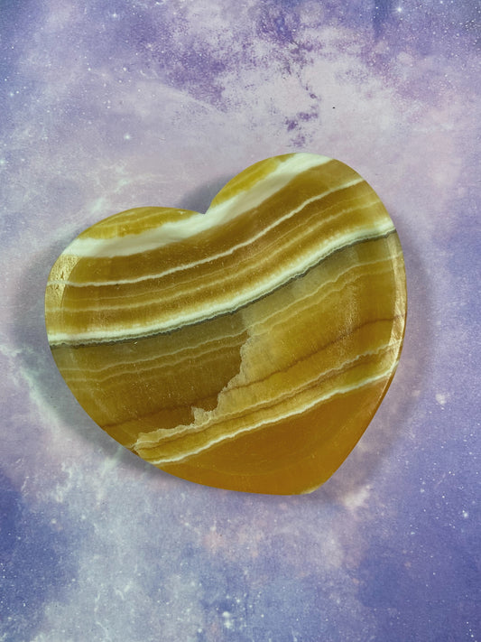 Orange Calcite Heart Dish