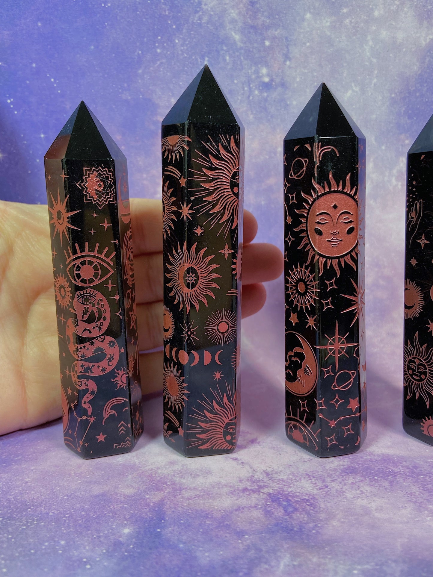 Pink Etched Obsidian Tower