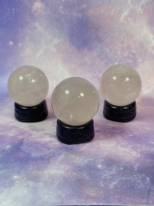 Rose Quartz Mini Spheres W/ Stand
