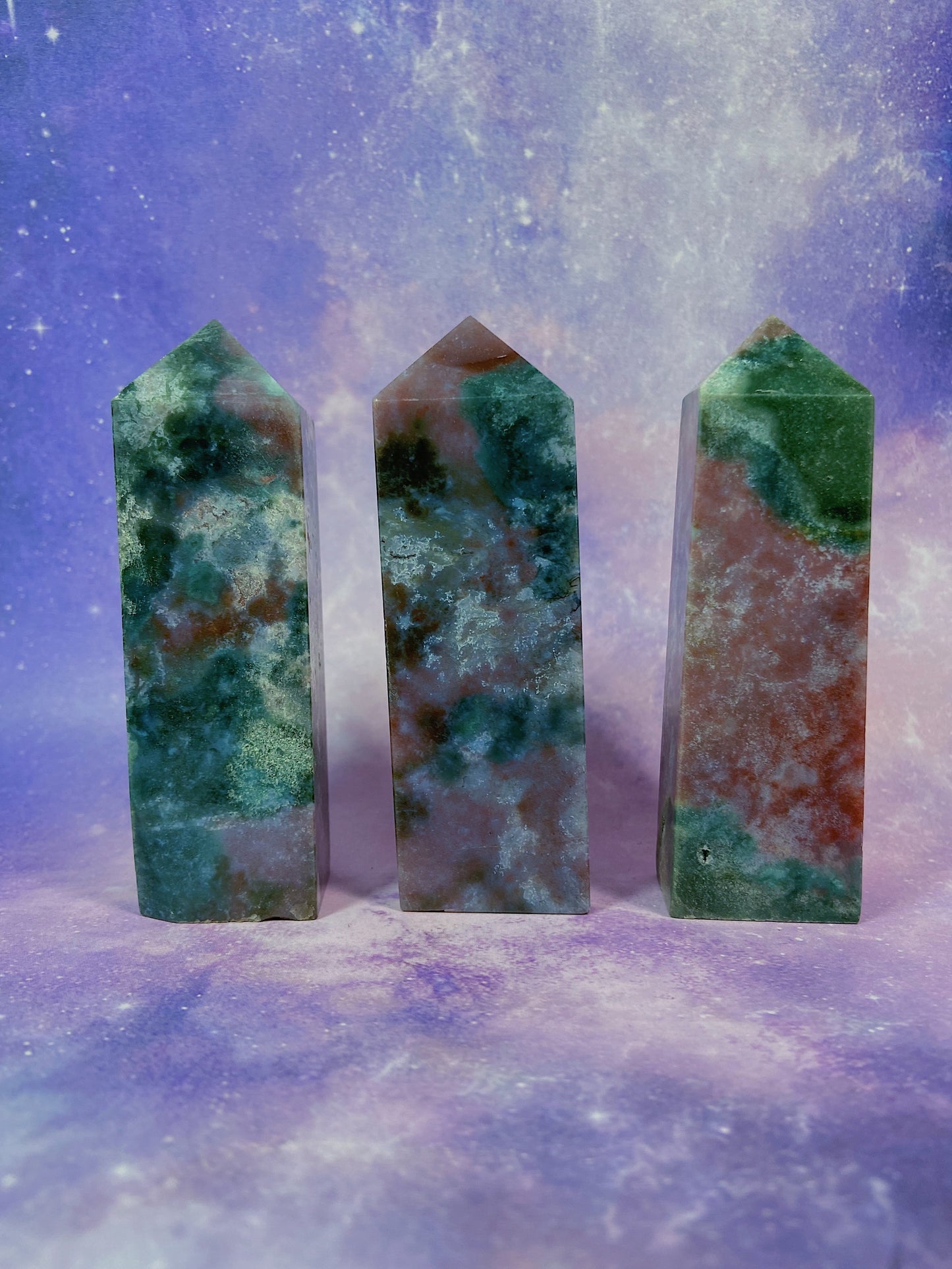 Purple Moss Agate Tower