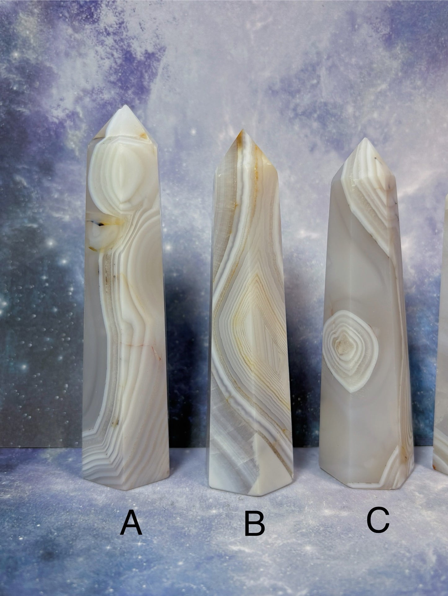 Banded White Agate Tower