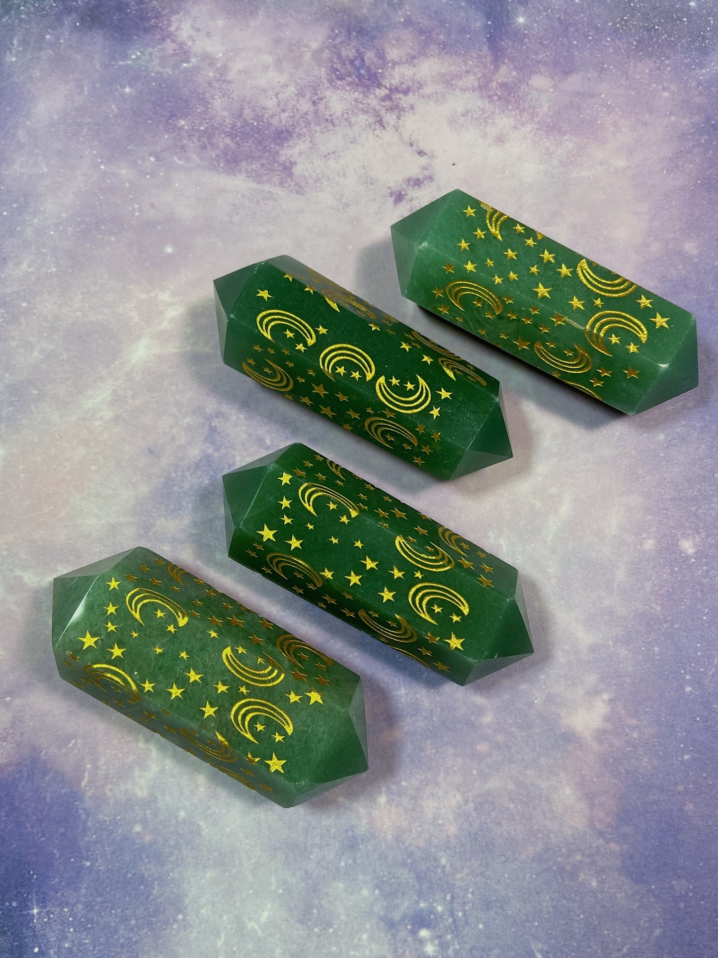 Moon and Star Green Aventurine DT