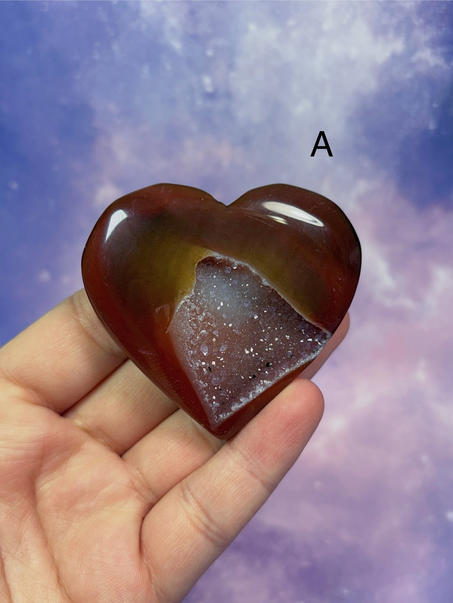 Druzy Carnelian Hearts