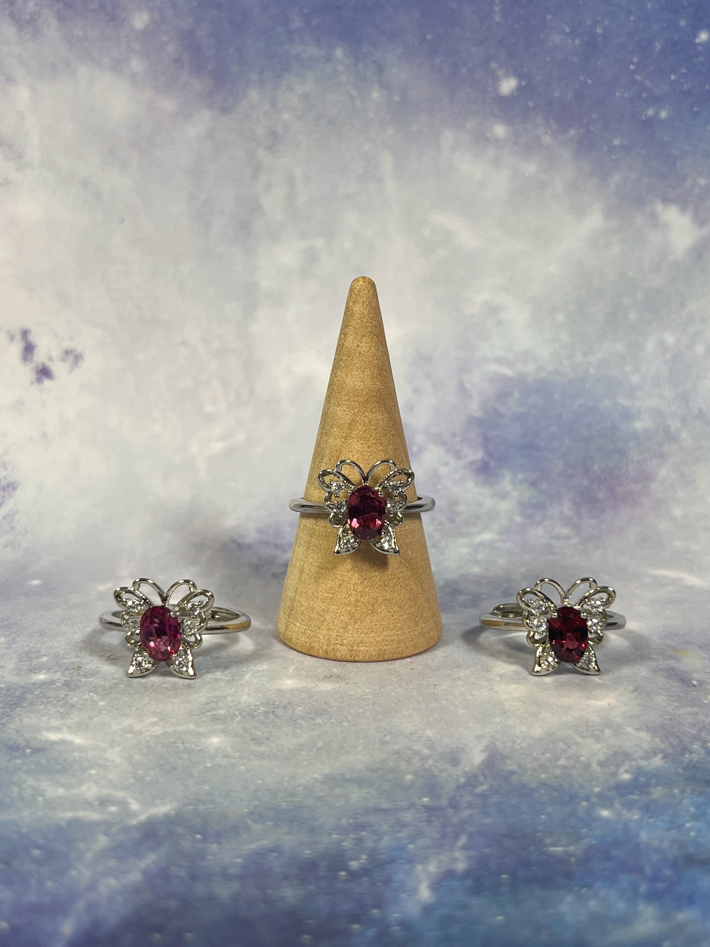 Garnet Butterfly Ring