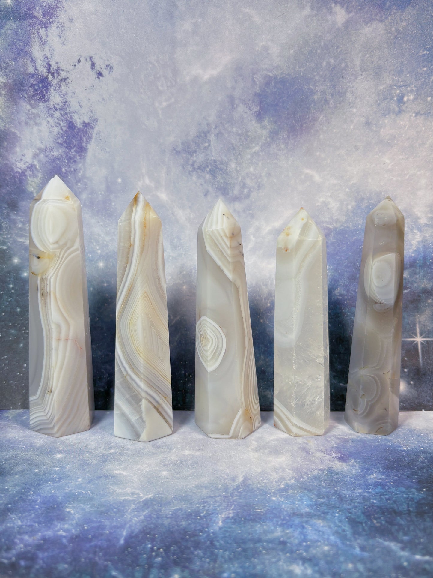 Banded White Agate Tower