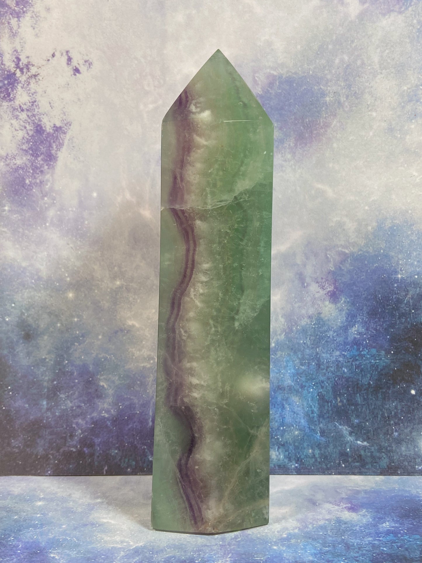 Green/Purple Fluorite Tower A