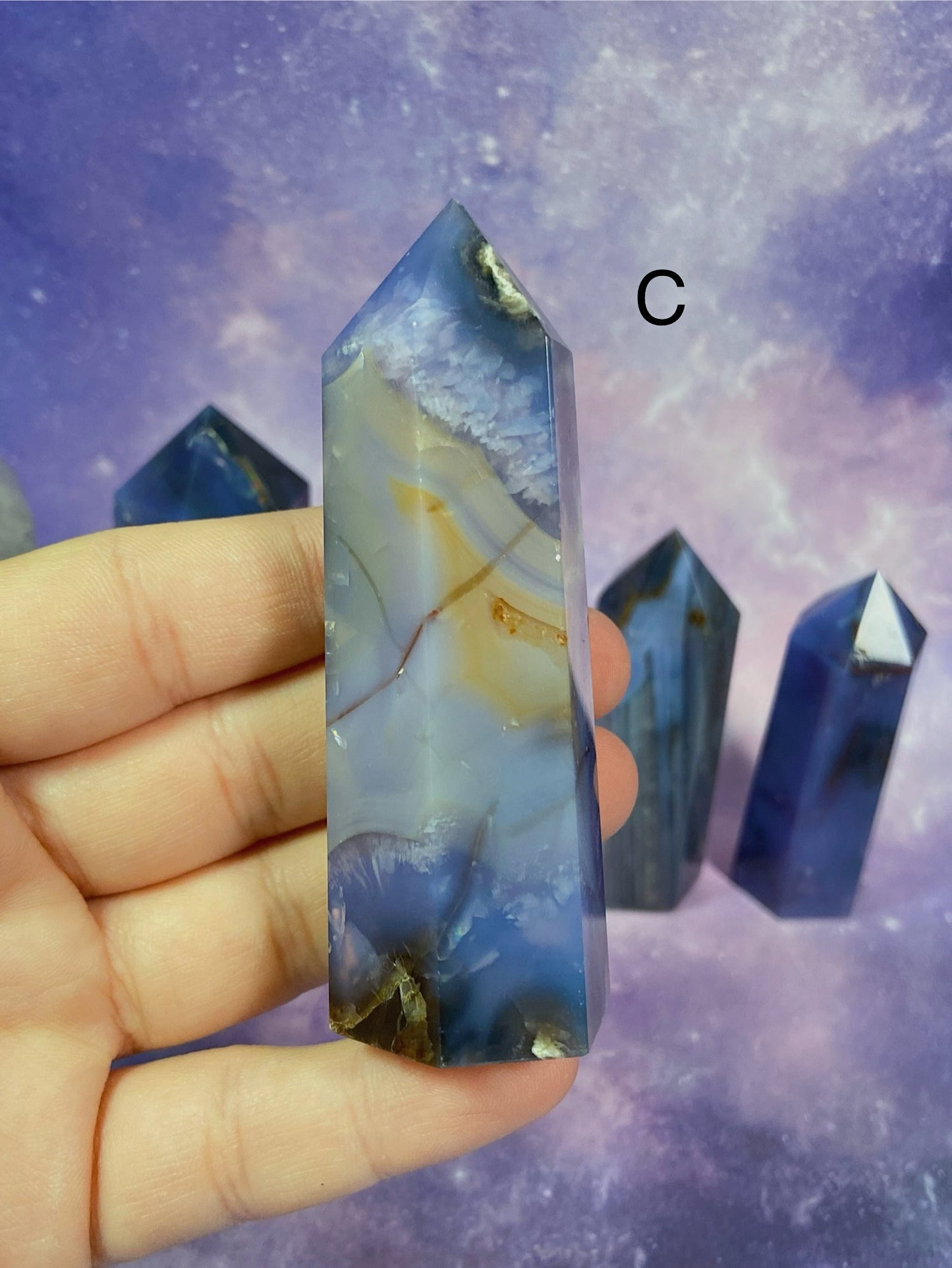 Blue Agate /Flower Agate Tower