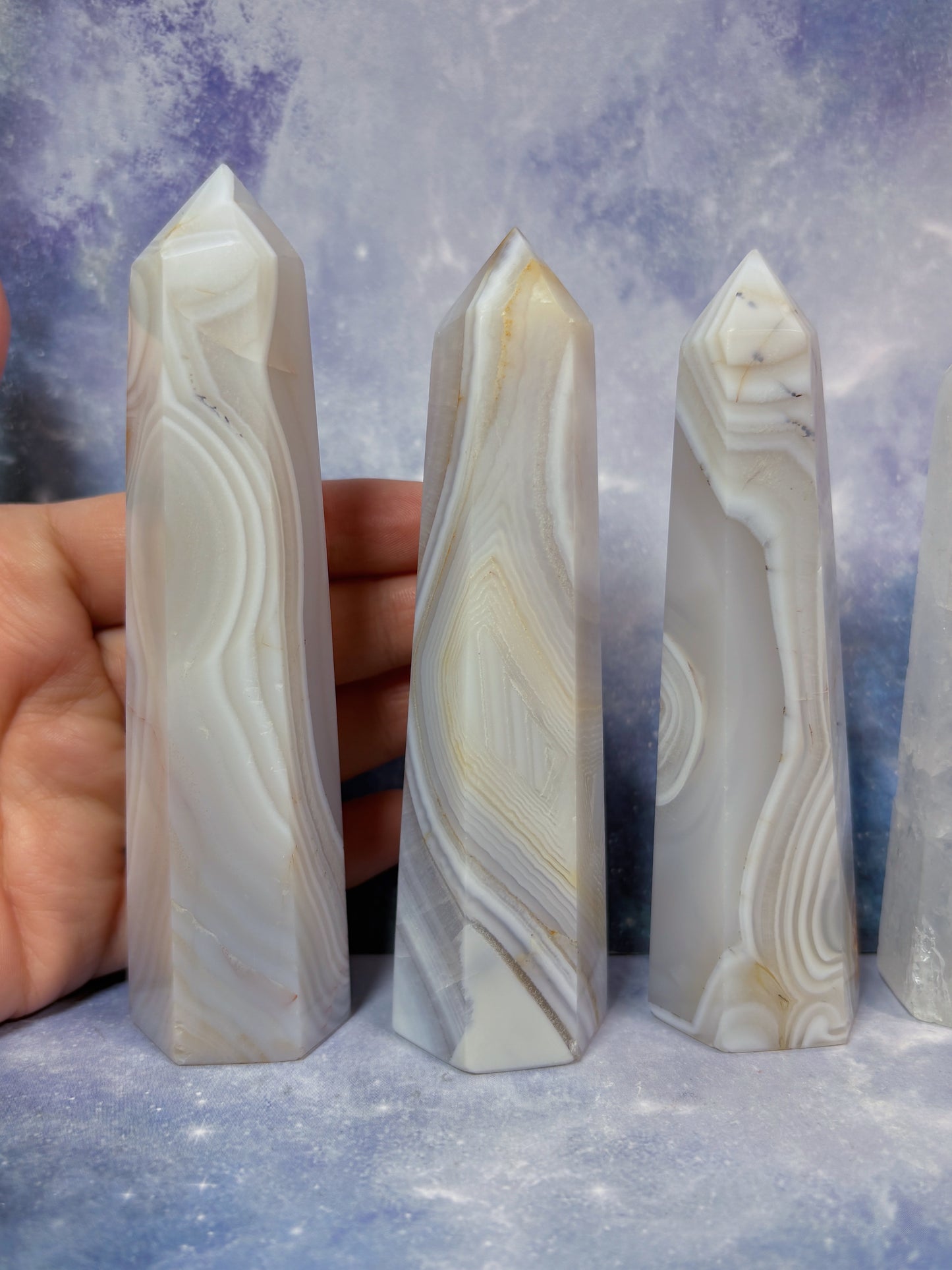 Banded White Agate Tower