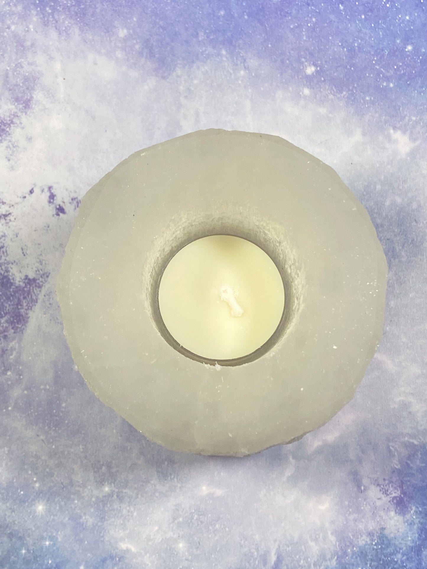 Satin Spar (Selenite) Candle Holder