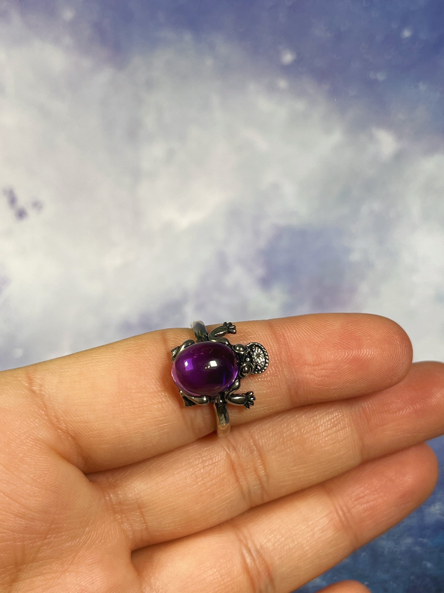 Amethyst Toad Ring