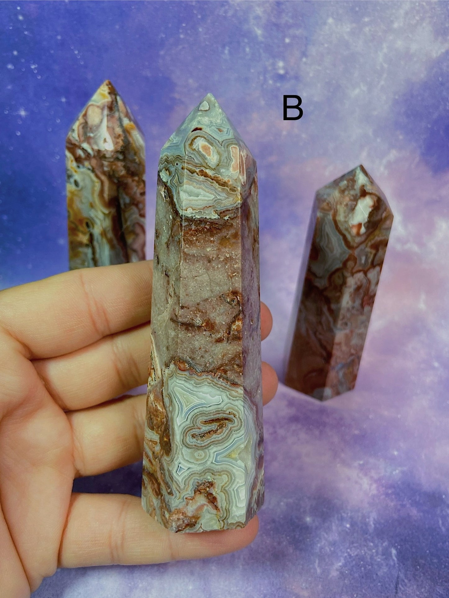 Red Mexican Crazy Lace Agate Tower