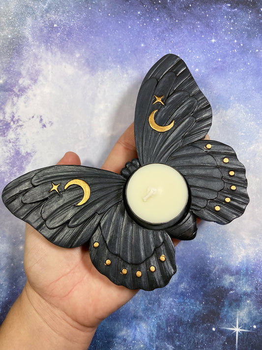 Black Moth Candle Holder