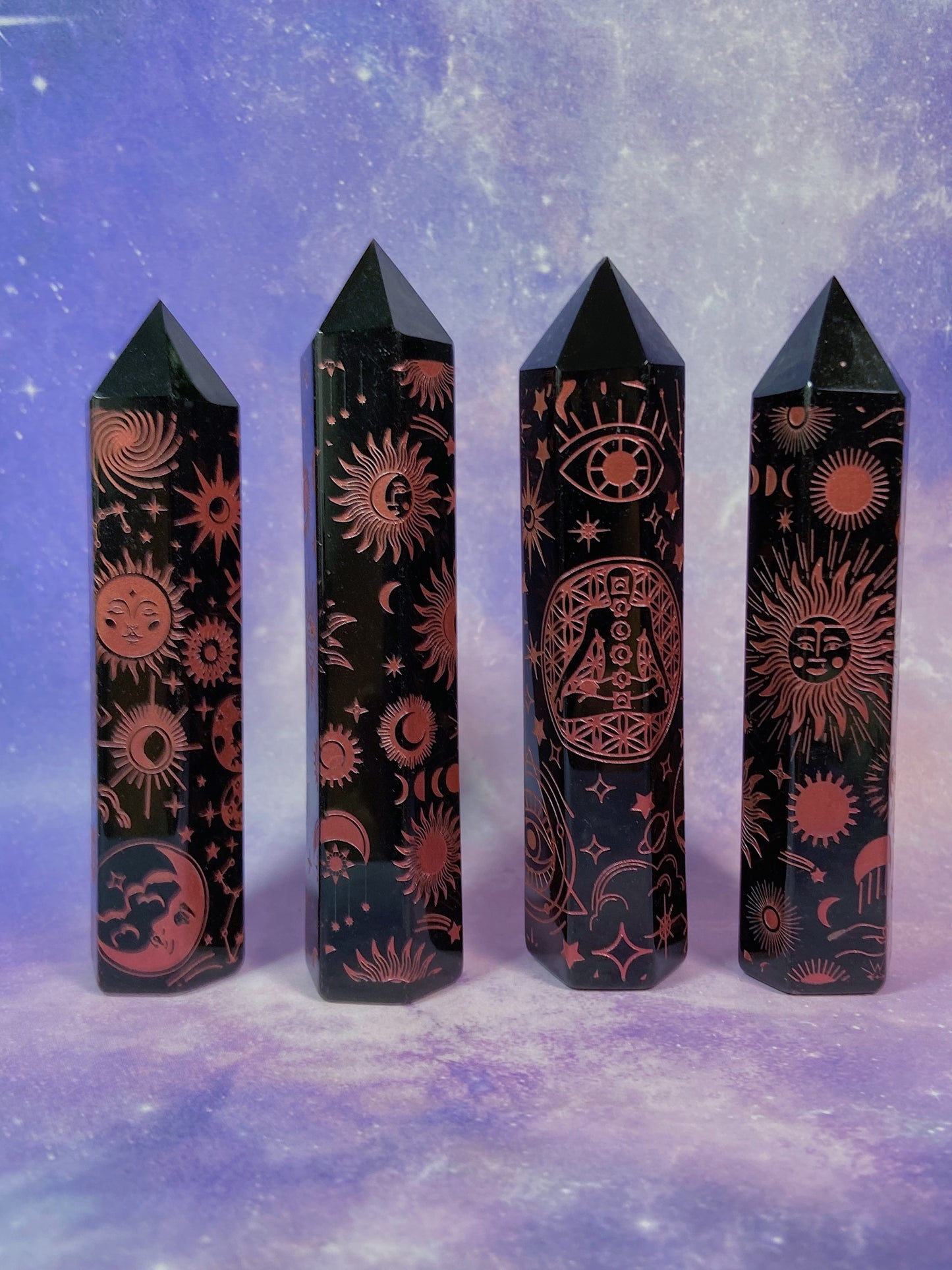 Pink Etched Obsidian Tower
