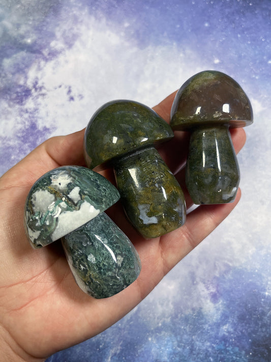 Moss Agate Mushrooms