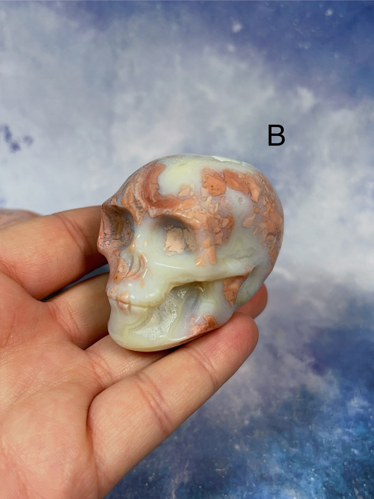 Druzy Pink Agate Skull