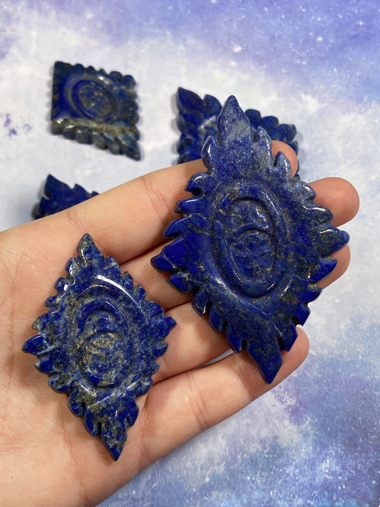 Lapis Lazuli Eye Carving