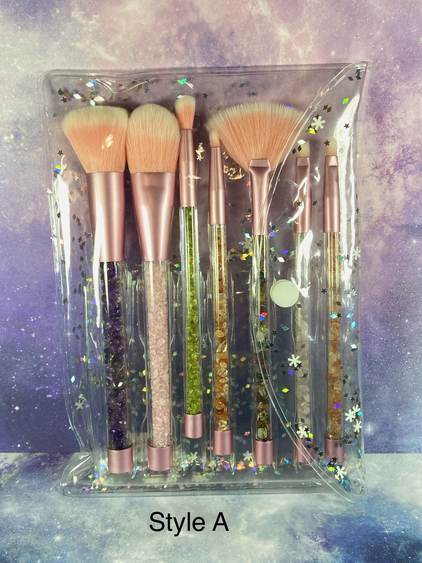 Gemstone Chip Makeup Brush Set