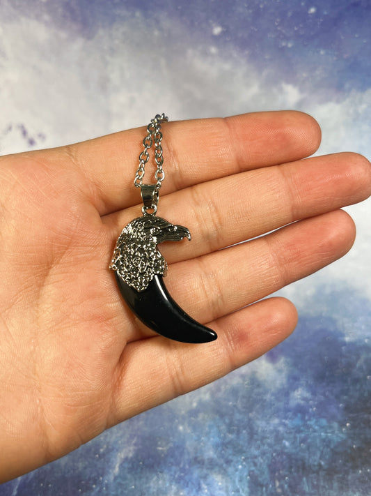 Obsidian eagle Necklace