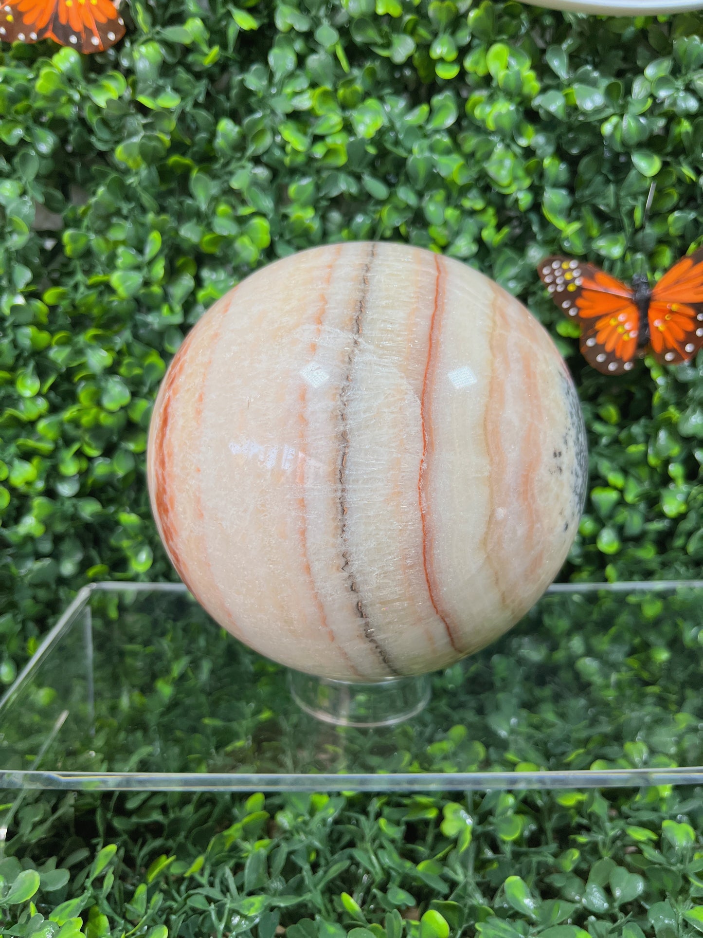 Big Red Banded Calcite Sphere