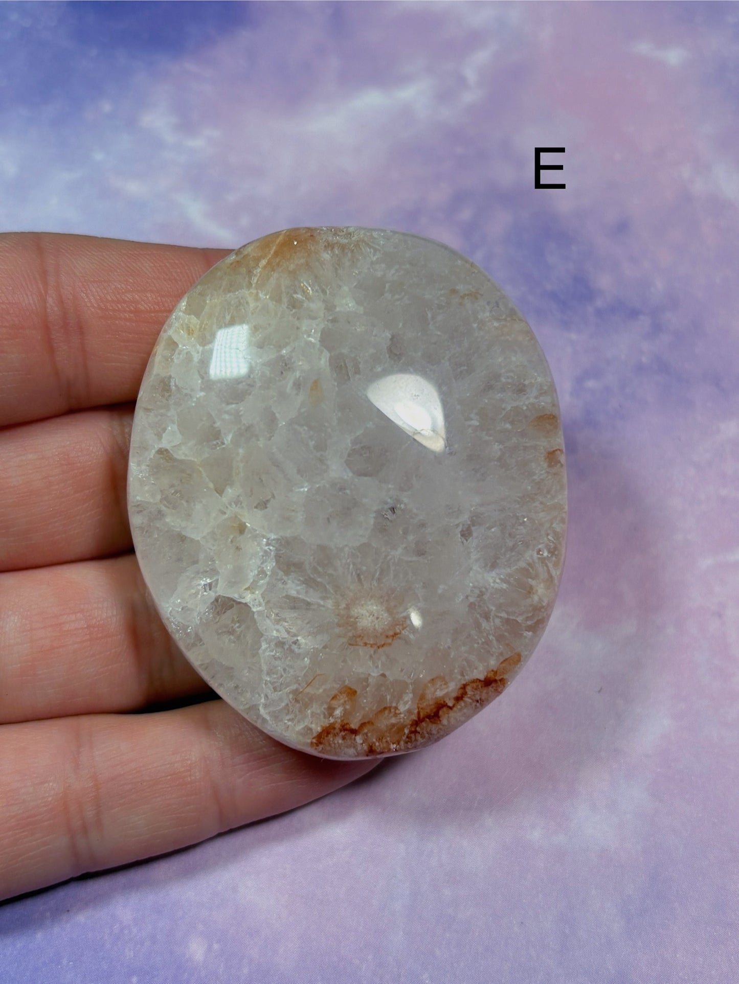 Flower Agate/ Pink Amethyst Palm Stone