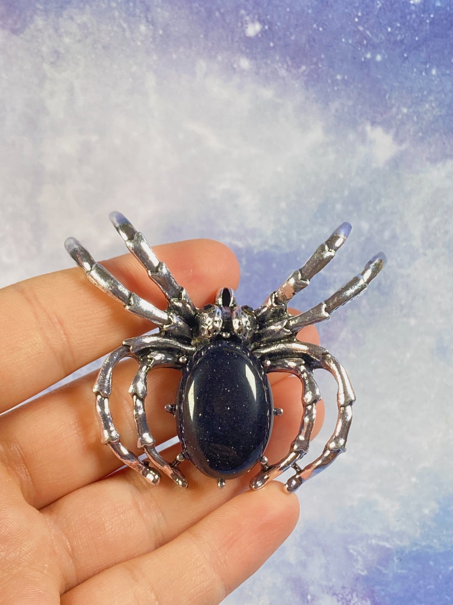 Blue Sandstone Spider Brooch/Pendant