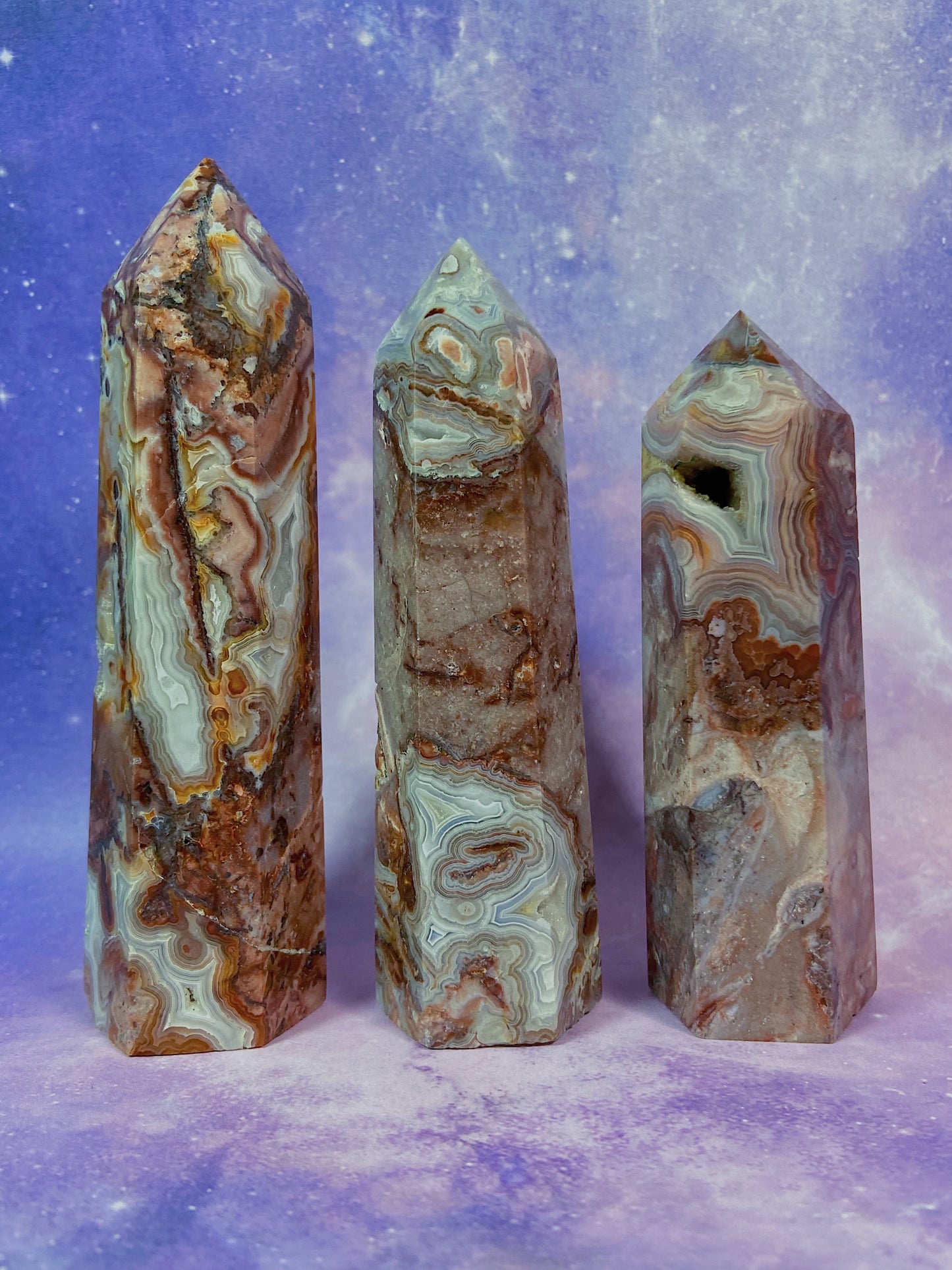 Red Mexican Crazy Lace Agate Tower