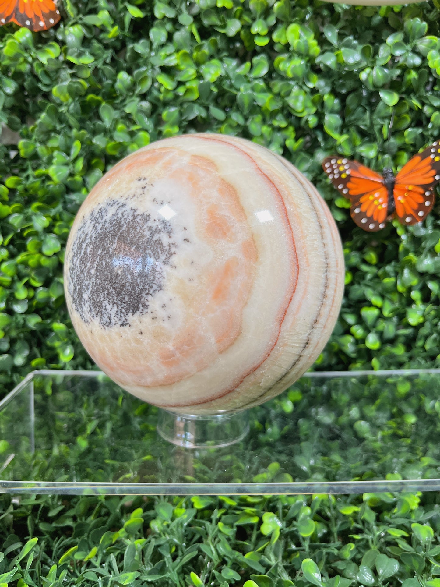 Big Red Banded Calcite Sphere