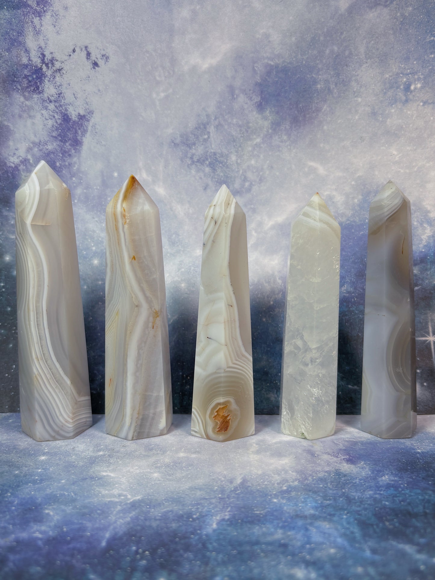 Banded White Agate Tower