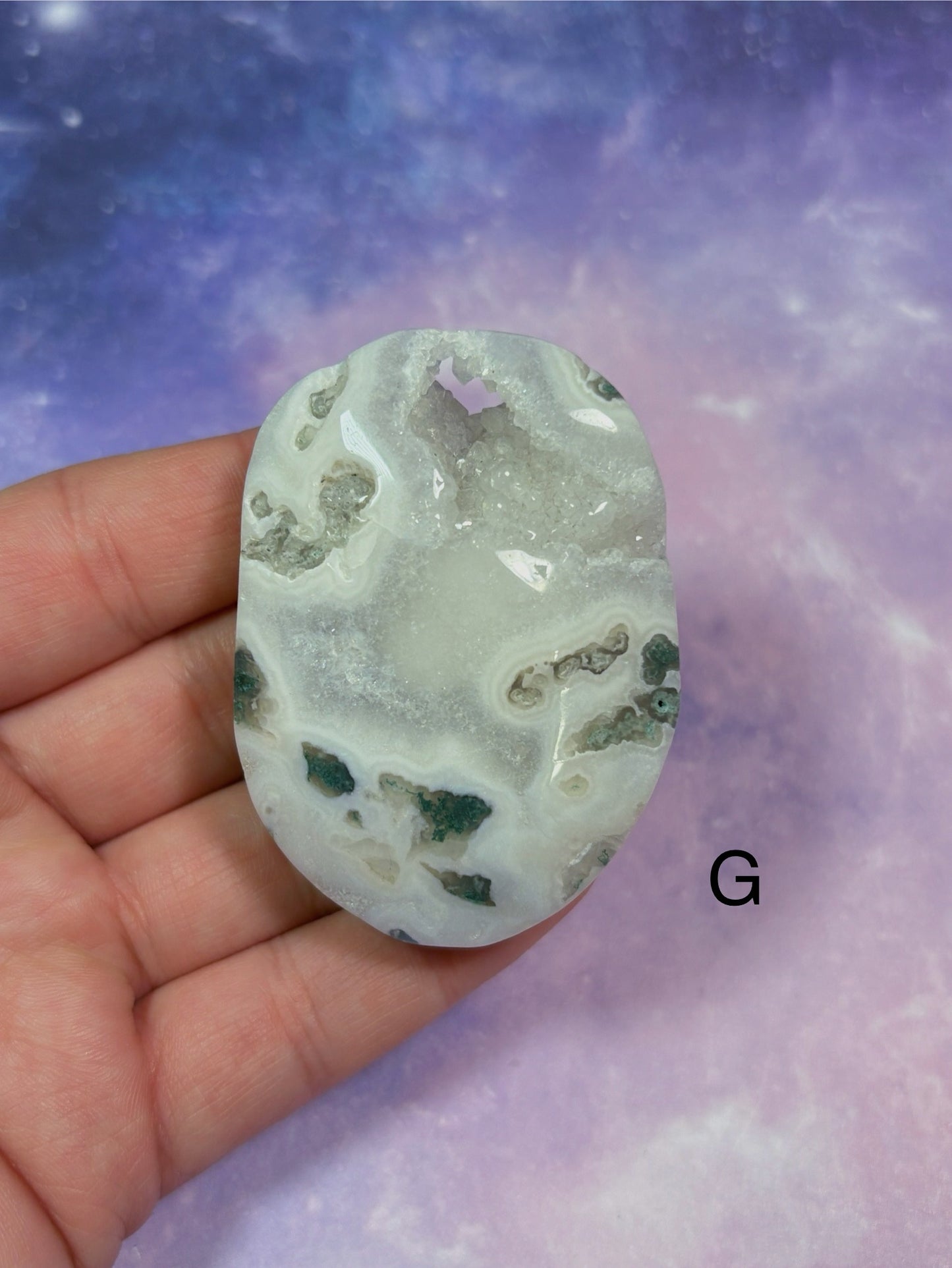Moss Agate Palm Stone