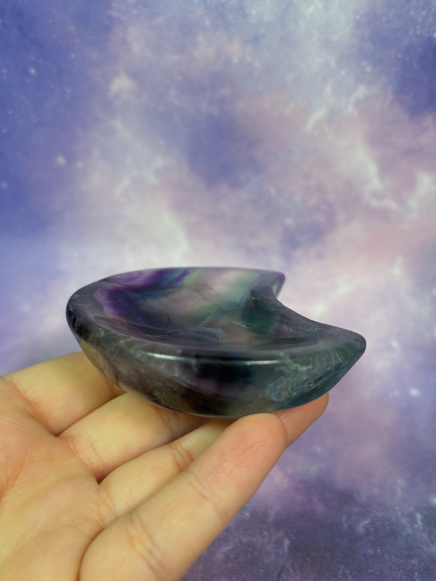 Rainbow Fluorite Moon Dish