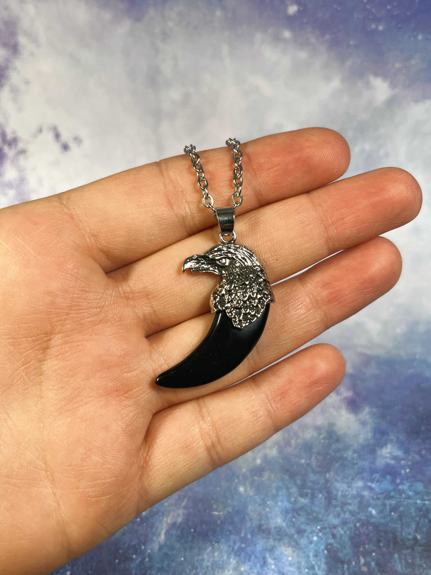 Obsidian eagle Necklace