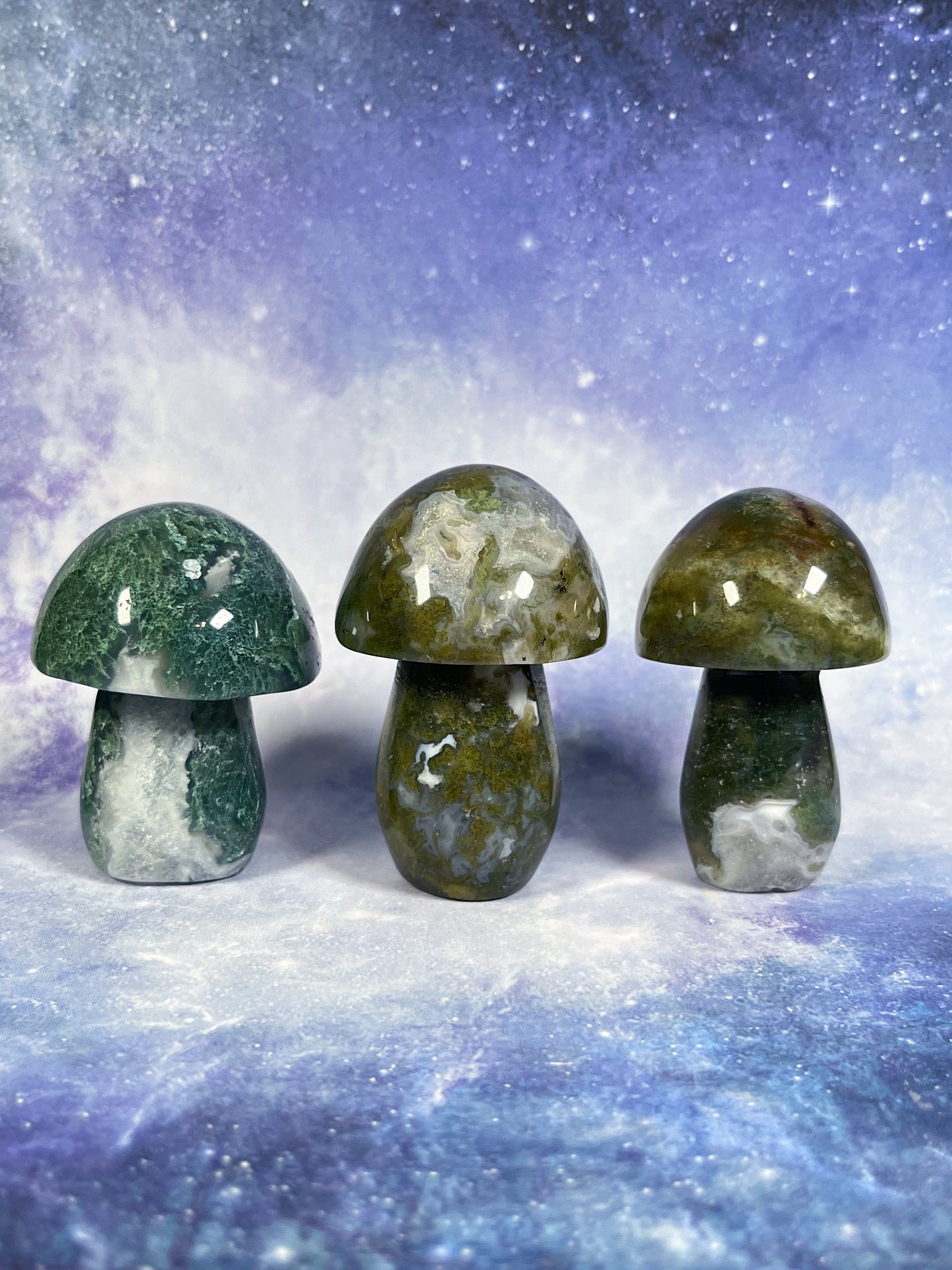 Moss Agate Mushrooms