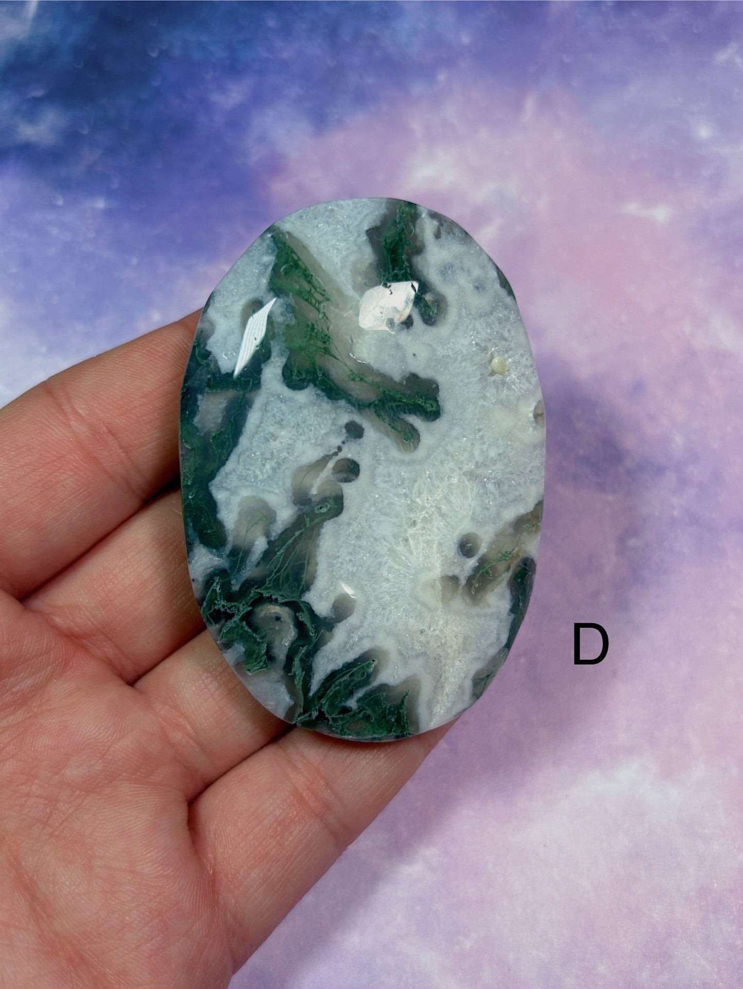 Moss Agate Palm Stone