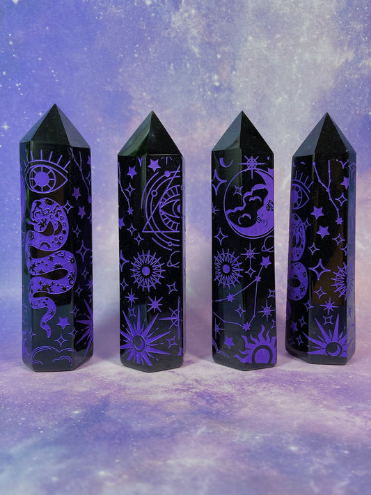 Purple Etched Obsidian Tower