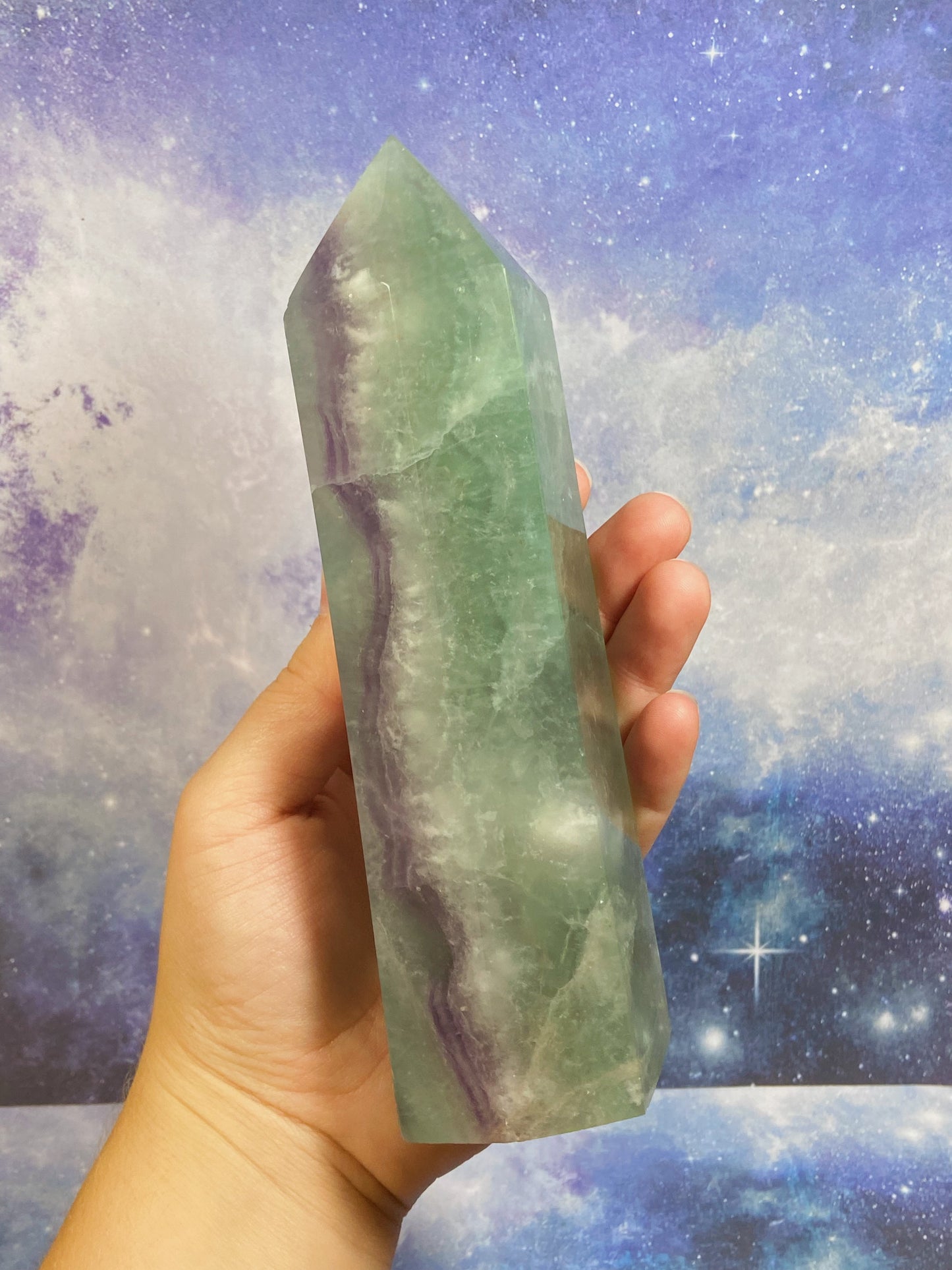 Green/Purple Fluorite Tower A