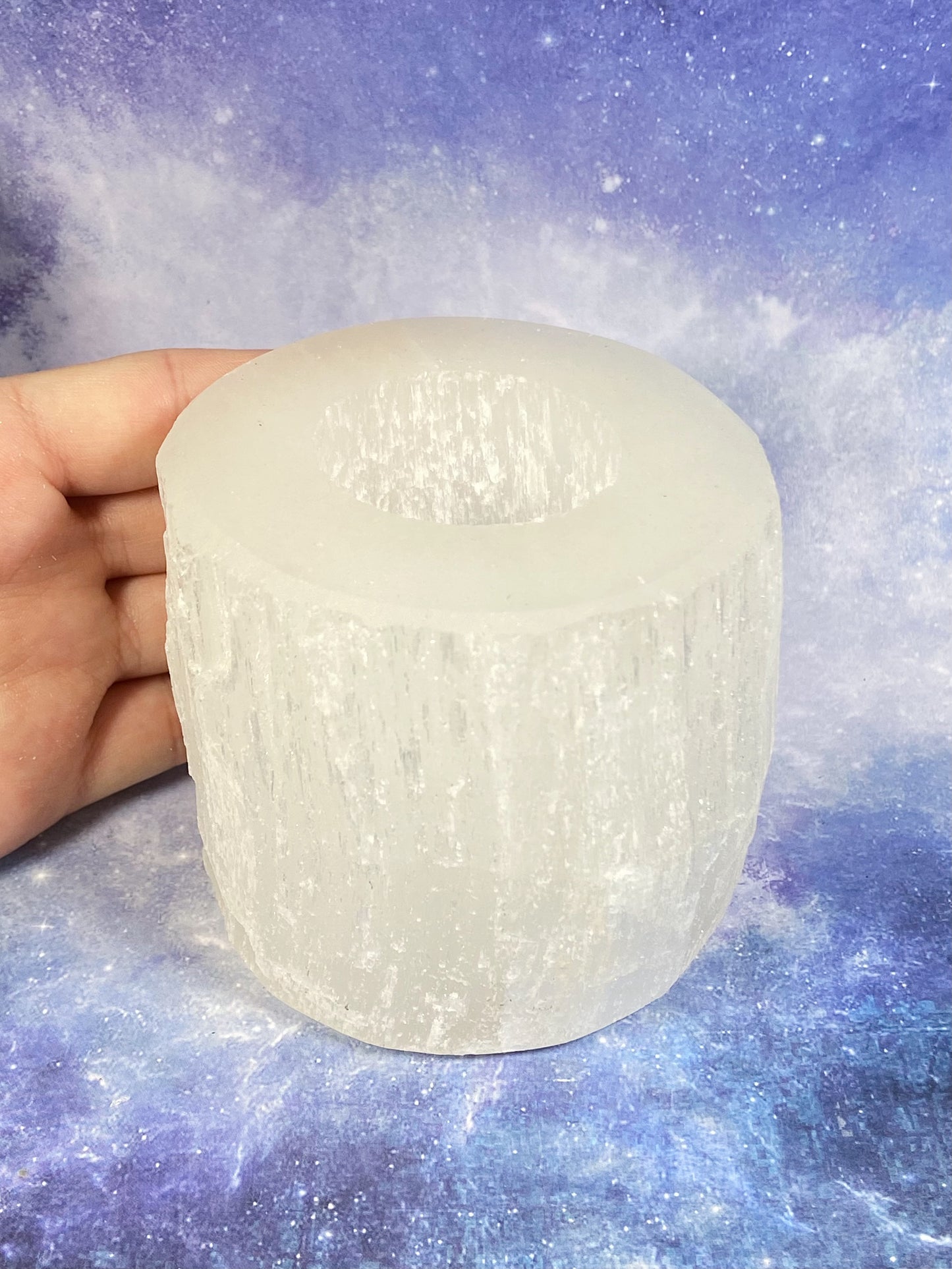 Satin Spar (Selenite) Candle Holder