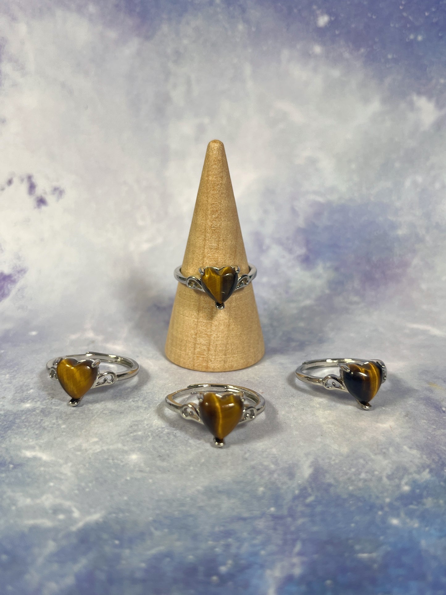 Tiger's Eye Heart Ring