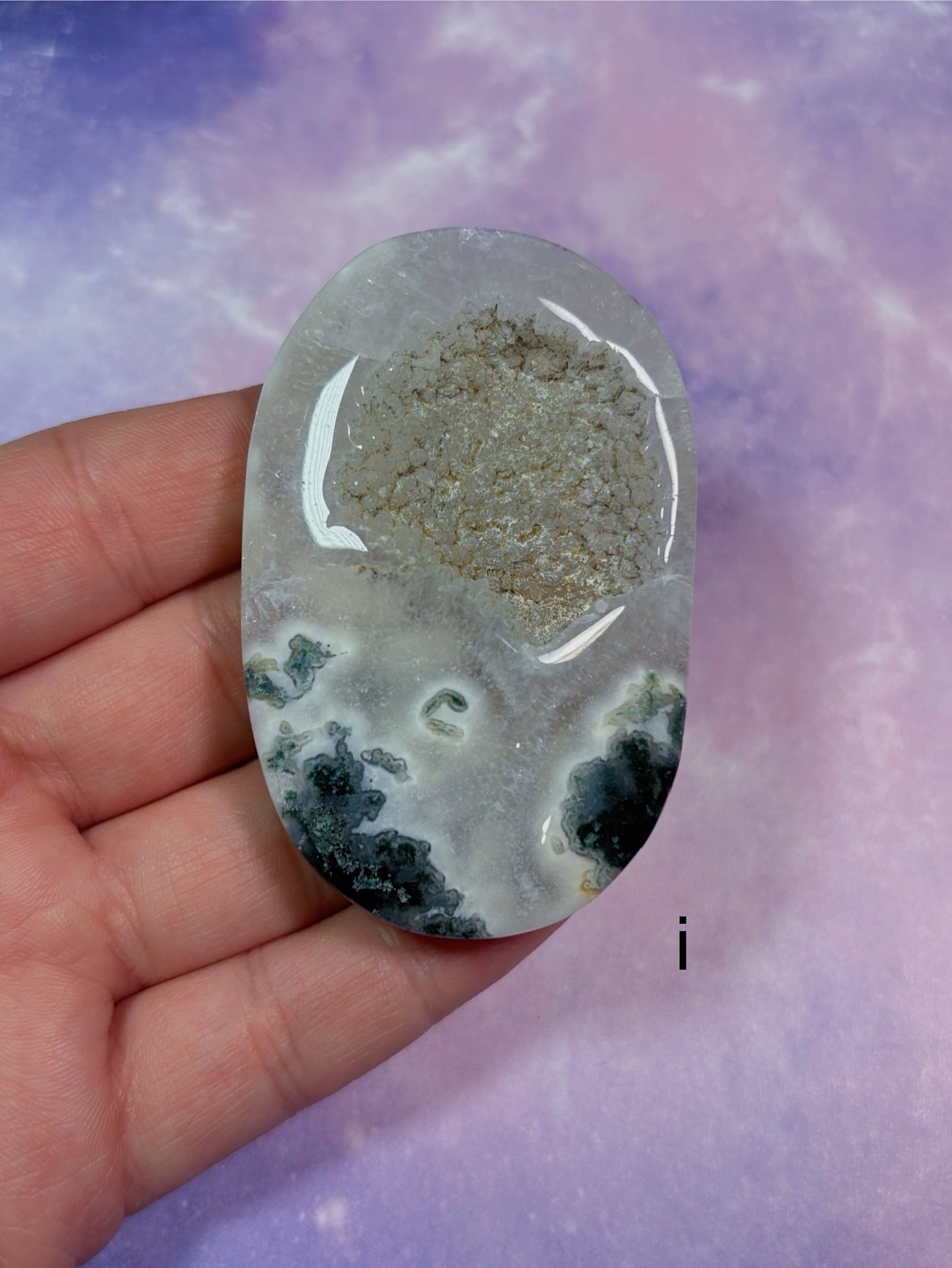 Moss Agate Palm Stone