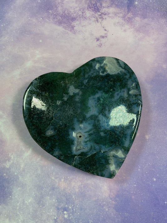 Moss Agate Heart Dish A