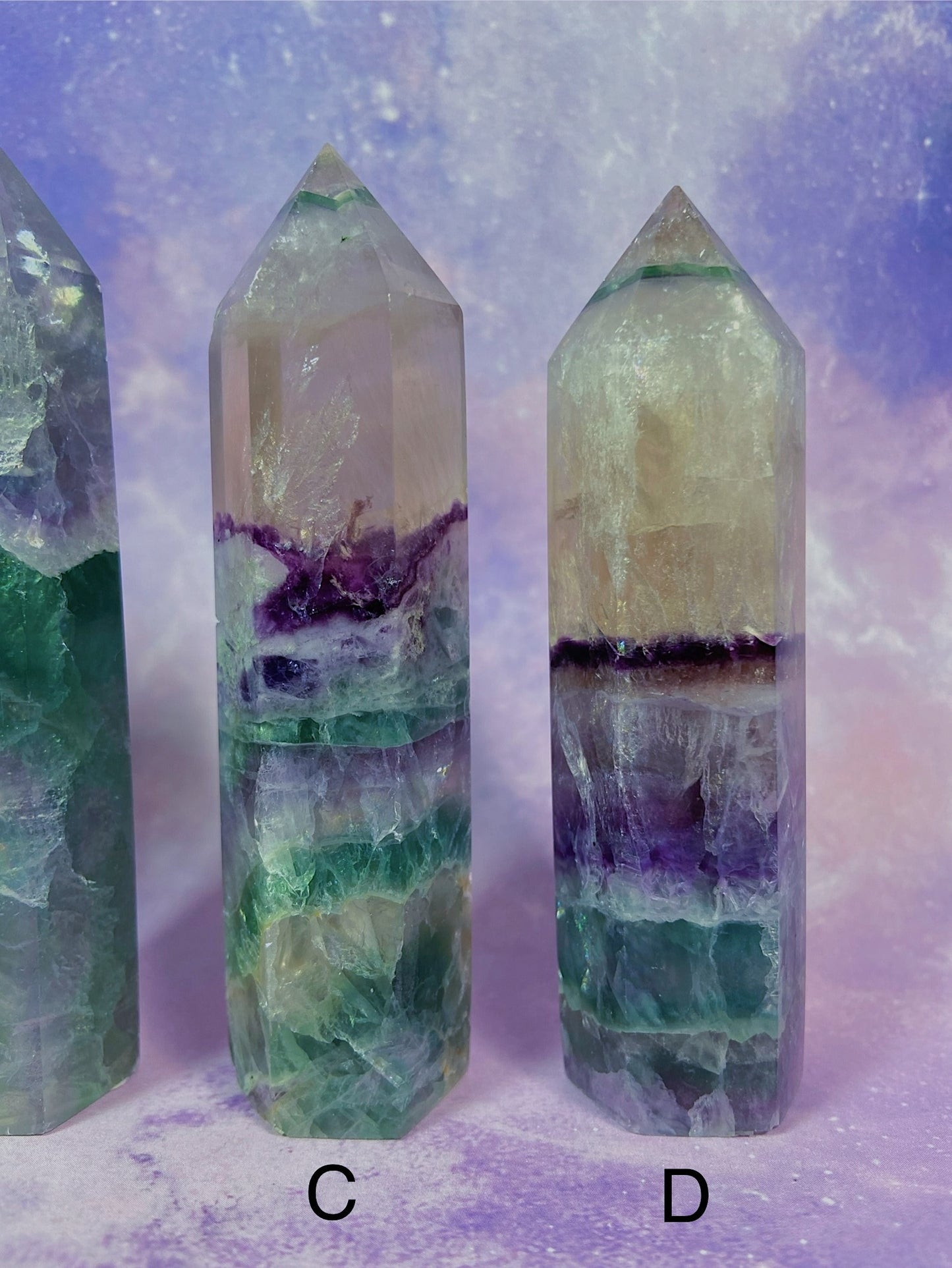 Green & Purple Fluorite Tower