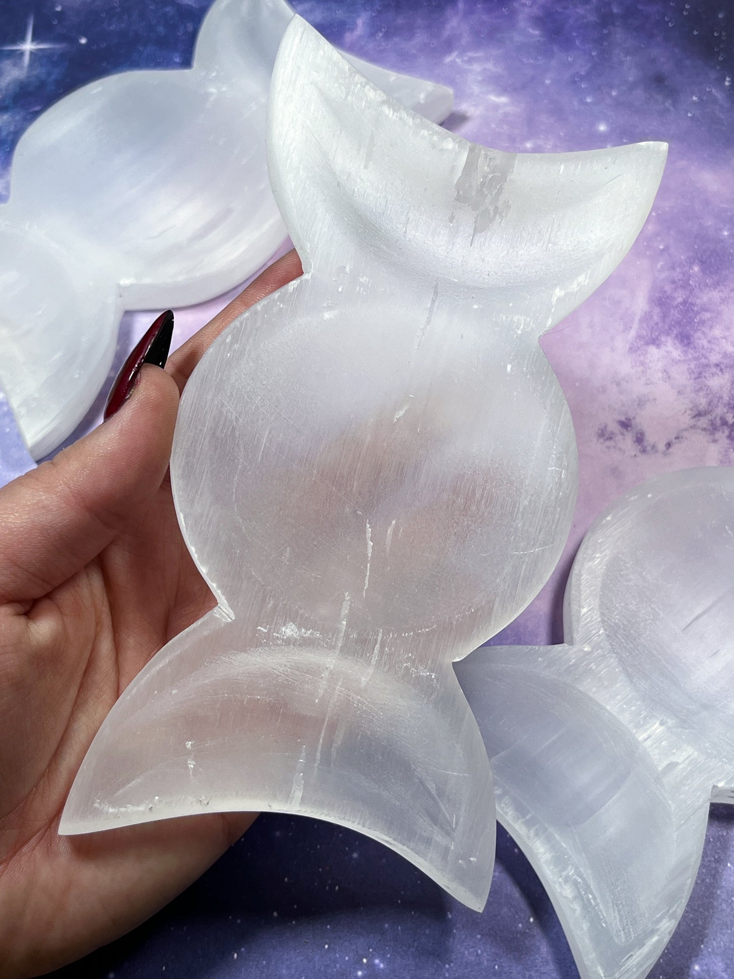 Triple Moon Selenite Dish (Imperfect)