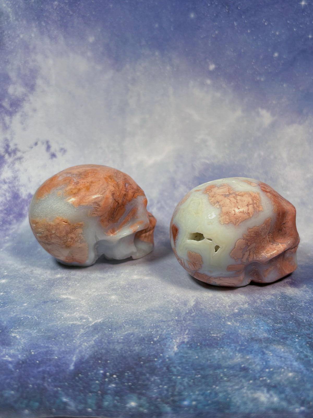 Druzy Pink Agate Skull