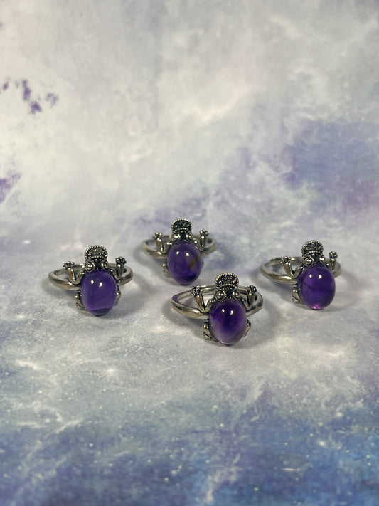 Amethyst Toad Ring