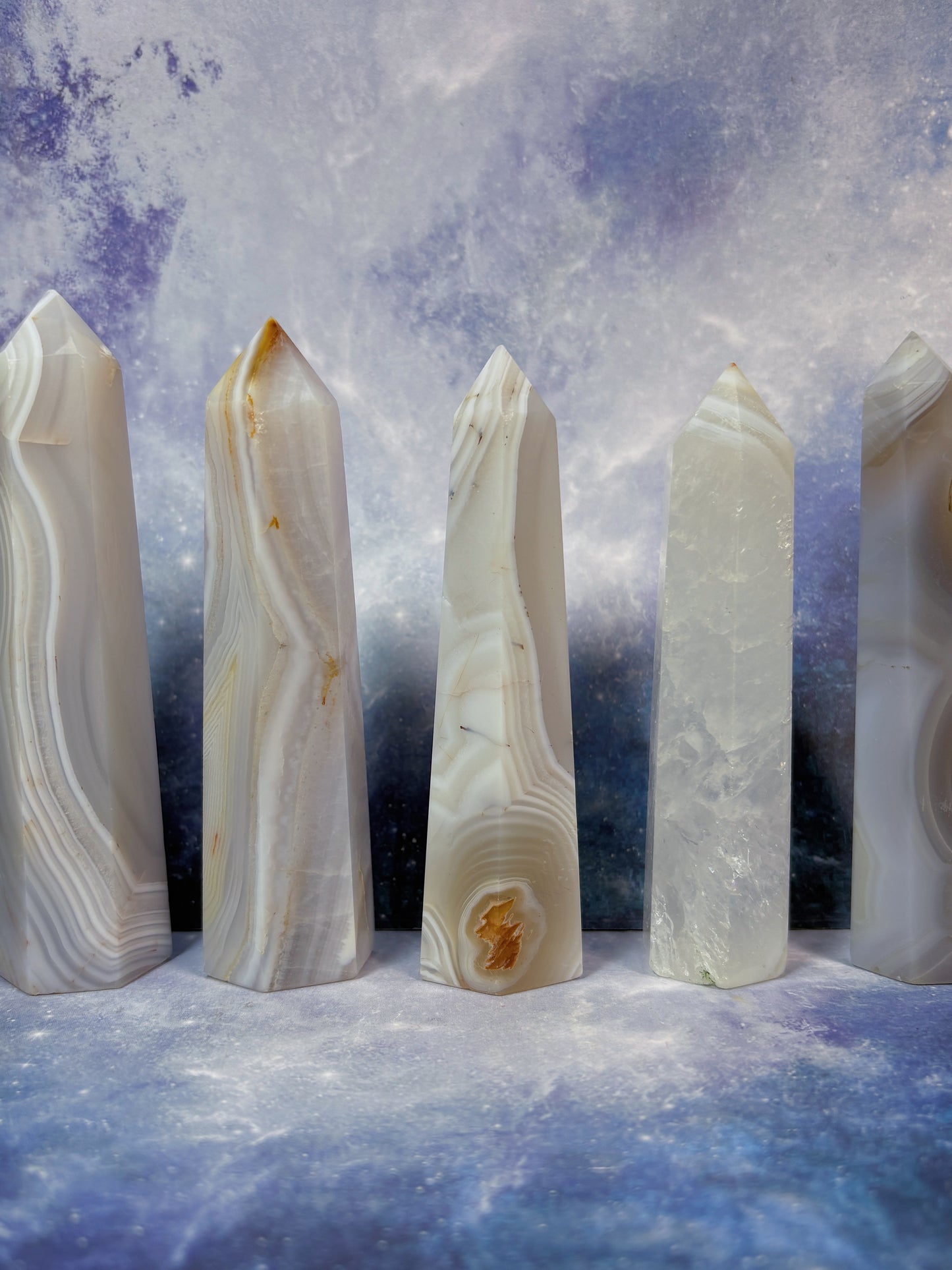 Banded White Agate Tower