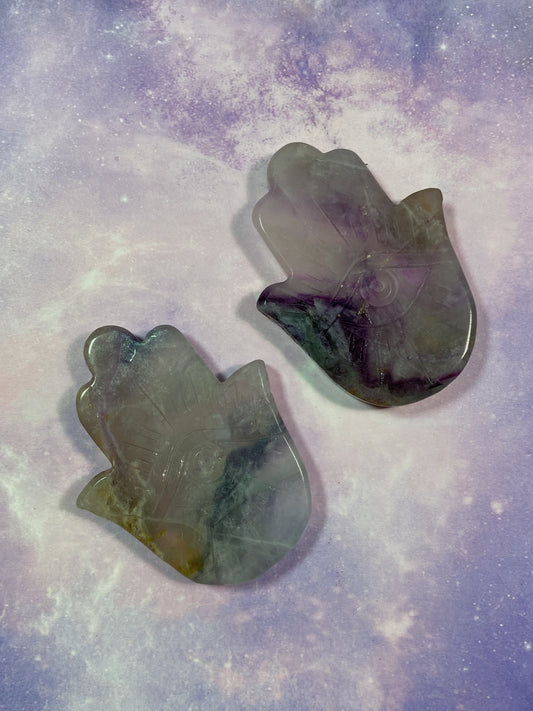Fluorite Hamsa Slab
