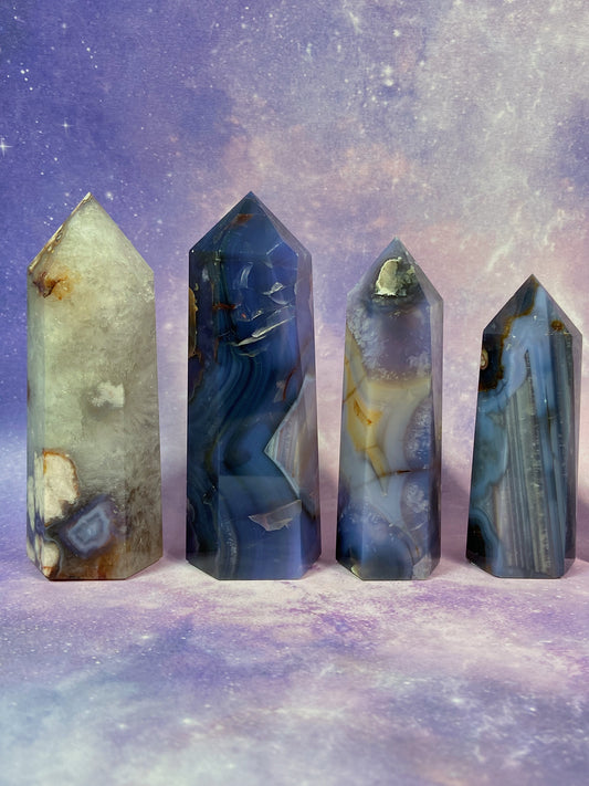 Blue Agate /Flower Agate Tower